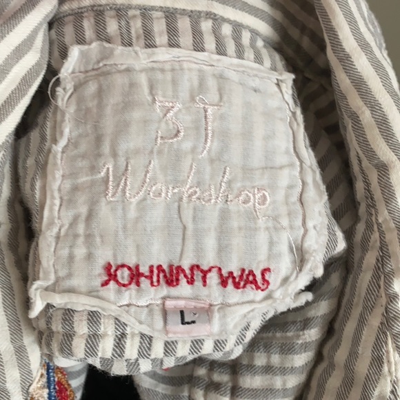 JOHNNY WAS 3J Workshop Embroidered Button Down Top - Picture 5 of 13
